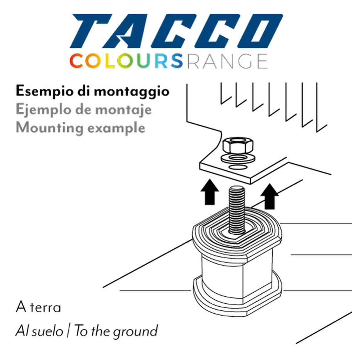 Антивибрациски амортизери TACCO црни до 450 kg 40×40 mm сет од 4 Vecamco