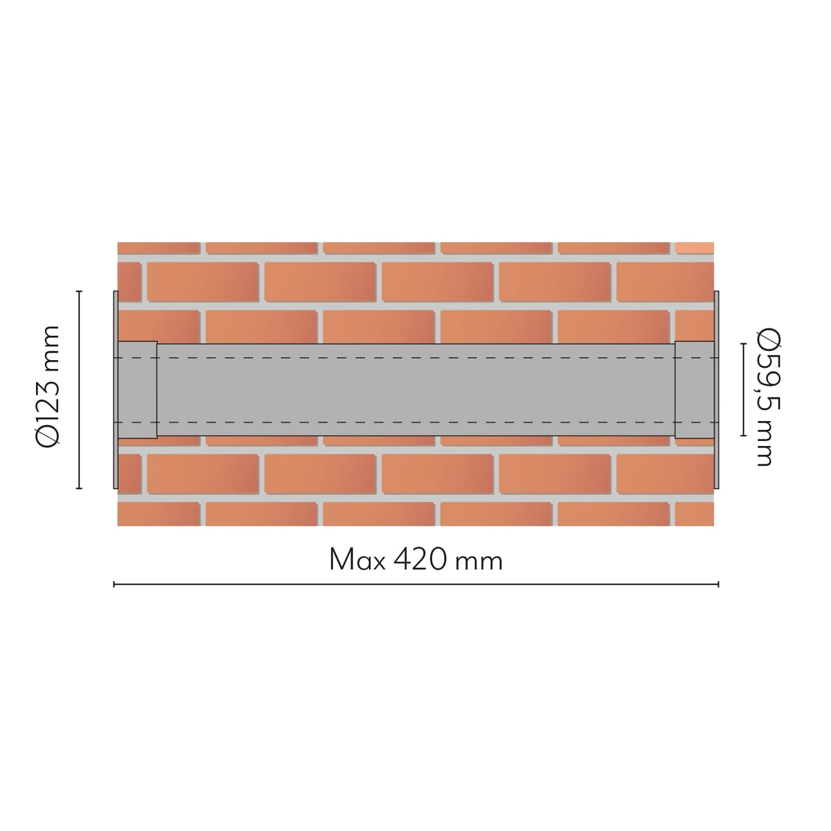 Комплет против кинење со естетска плоча Ø59,5 × 123 × 420 mm Vecamco