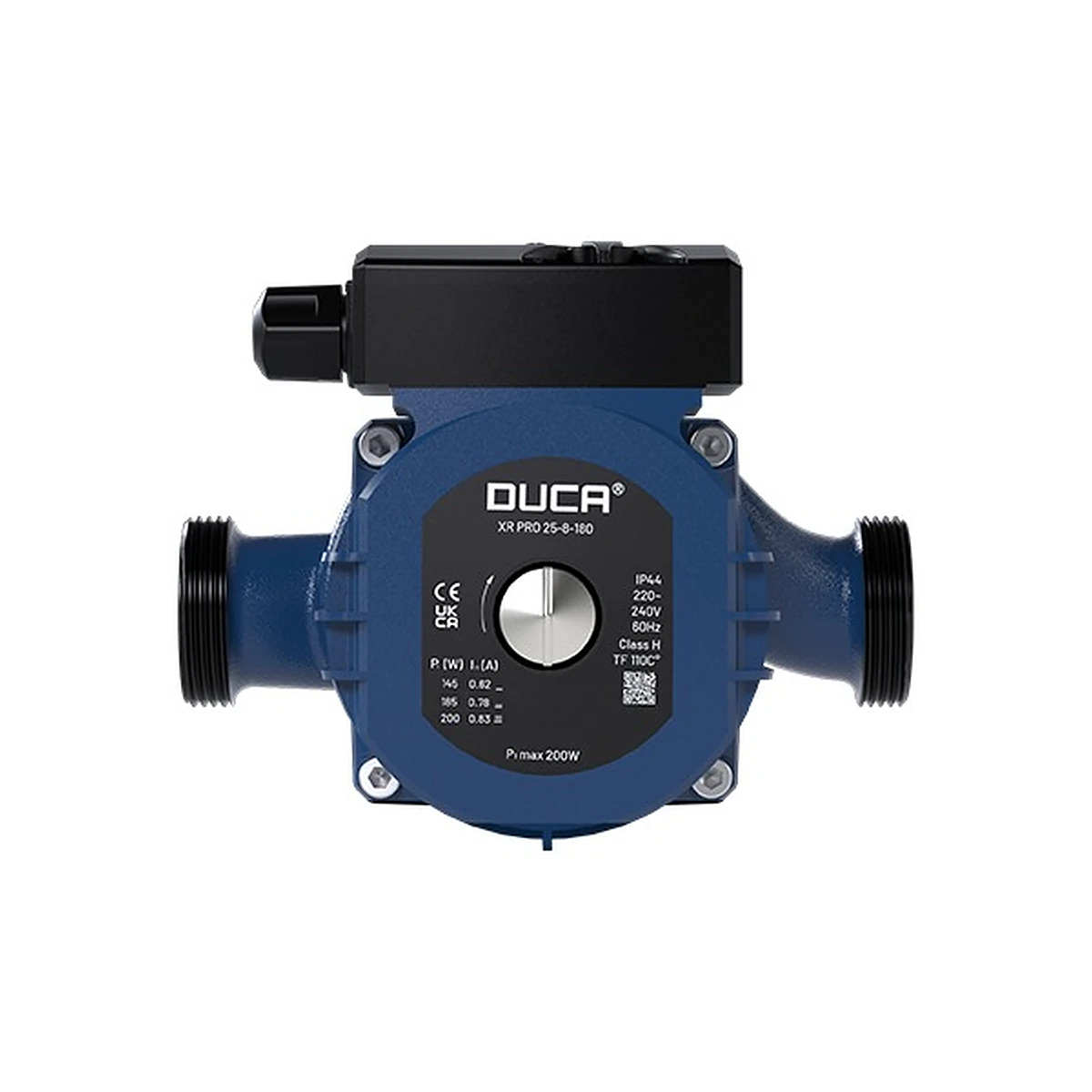 Циркулациона пумпа Duca XR PRO – натписна плочка, поглед од предната страна